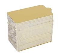 100PCS Mini Square Golden Cardboard Cake Base, Mousse Cake Boards Gold Paper Cupcake Dessert Displays Tray Wedding Birthday (small rectangle)