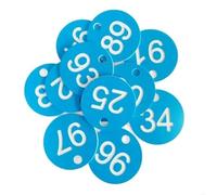 100PCS Number Tags 1-100 Numbered Labeling With Hole Easy Fastened Plastic For Key Identification Para IdentificacióN(Blue)