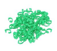 100PCS Numbered Poultry Leg Bands Durabled Clips On Foot Rings for Chicken, Duck, Goose, Quail, Pigeons, Bird Identification and Tracking, Easy to Apply and Reusable (Green (100 Packs per Pack))