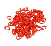 100PCS Numbered Poultry Leg Bands Durabled Clips On Foot Rings for Chicken, Duck, Goose, Quail, Pigeons, Bird Identification and Tracking, Easy to Apply and Reusable (Red (100 Packs per Pack))