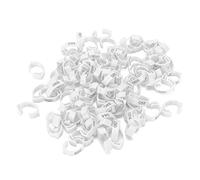 100PCS Numbered Poultry Leg Bands Durabled Clips On Foot Rings for Chicken, Duck, Goose, Quail, Pigeons, Bird Identification and Tracking, Easy to Apply and Reusable (White (100 Packs per Piece))
