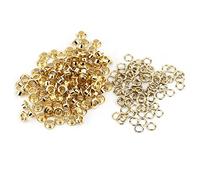 100pcs Ojal Ojal Conjunto, 5mm Oro Color Plata Llano Ojales Ojales Artesanía Remaches Leathercraft Fabricación de Tela Reparación Accesorios Decorativos [Oro] Herramientas