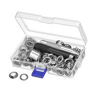 100Pcs Ojetes Metalicos Kit de Herramienta de 10mm de Acero Inoxidable Ojales para Toldos Lona Ropa Cortinas Manualidades Bricolaje