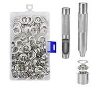 100Pcs Ojetes Metalicos Ojales Metalicos Kit de Herramienta de Ojetes 12mm con Caja de Almacenamiento para Toldos Lona Ropa Cortinas Manualidades Bricolaje