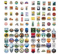 100pcs pegatinas de atracciones del mundo, pegatinas de tarjetas de viaje, zonas urbanas de países famosos del mundo vintage para skateboard, ordenador portátil, equipaje, guitarra, refrigerador