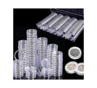 100pcs Plastic Coin Capsules Coin Collection with Storage Box for Coin Collection