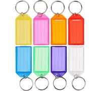 100Pcs Plastic Key Tags With Labels With Ring And Label Window Identifier For Luggage Drive Backpack Para IdentificacióN