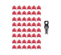 100Pcs Red RJ45 Port Ethernet LAN Hub Anti Dust Cover Plug Cap Blockout Protector with Proprietary Lock and Key