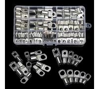 100PCS Ring Terminal Cable Shoes Lugs 35mm2 Tinned Copper Lug Wire Eye Connectors Terminals Lugs Wire Copper Kit Butt