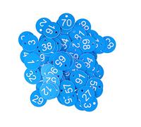 100PCS Round Tags, Id Number Tags Sign Marker Labels Numbered Beekeeping Labels Classification Sign with Hole for Beekeeping (Blue White)