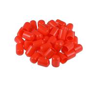 100pcs Rubber End Caps 12mm Id Pvc Round Tube Bolt Cap Cover Screw Thread Protectors Red