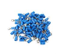 100PCS RV2-4 Blue Ring Insulated Wire Connector Electrical Crimp Terminal Cable Wire Connector for 1.5-2.5mm2