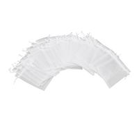 100pcs Small Mesh Bags White Sheer Organza for Candy Jewelry Drawstring Great for Travel and Storage