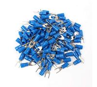 100PCS SV2-4 Blue Furcate Cable Wire Connector Furcate Pre-Insulating Fork Spade 16~14AWG Wire Crimp Terminals