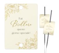 100pcs Tarjetas de Bengalas Boda en Italiano Fai Brillare Questo Giorno Speciale Etiquetas Bengalas para Invitados de Bodas (Estilo c-100pcs)