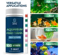 100pcs Tiras de Prueba para Acuarios, Kit de Pruebas 7 en 1 para y , Tiras Rápidas y Precisas para Peceras y Estanques, de Nitrato, , Cloro, , Alcalinidad, Carbonato, Ph