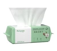 100PCS Toallas Facial Desechables, Toallitas Secas de Algodón 100% Algodón, Toallitas para Bebés, Natural y Biodegradable, Espesar Toallas de Papel Húmedas y Secas Para Todo Tipo De Pieles(20X20CM)