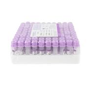 100pcs Tubos Extracción Sangre EDTA K2, Activador Coagulación, Heparina Litio/Sodio, Gel, Fluoruro, Citrato 1:4/1:9, Estéril 1,6-10ml PET Vidrio Vacío PRP(0.5ml Anticoagulant Purple)