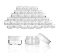 100pcs vacío 10g claro redondo pequeño plástico cosmético tarro envases para maquillaje bálsamo labial muestra en polvo al por mayor a granel 3.33oz tarros de crema con tapas blancas envase de viaje