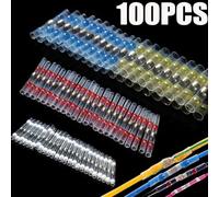 100pcs Waterproof Solder Seal Heat Shrink Butt Stress-free Wire Connectors Terminals Electrical Copper with Soldering Sleeve