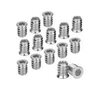 100pcs Wood Threaded Insert Hex Nut M6 X 15mm Zinc Alloy Screw Insert Threaded Socket Head Screw M6 Wood Insert for Furniture Chairs Wooden Beds
