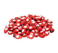 100PCS Wooden Ladybug Stickers Self Adhesive DIY Mini Ladybug Shaped Sticker for Home Wall Decor