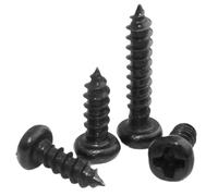 100pcsM1 M1.2 .4 .5 .7 M2 .3 .6 M3 M4 Tornillos Autorroscantes De Cabeza Redonda Cruzada Tornillo Acero Al Carbono Negro(4mm,M1 x100pcs)