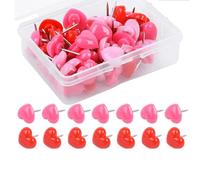 100Pieces Heart Push Pins With Storage Box For Bulletin Board Cork Board Colorful Pushpins Plastic Pushpins Map Pins Lightweight Materials