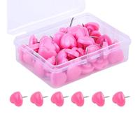 100Pieces Heart Push Pins With Storage Box For Bulletin Board Cork Board Colorful Pushpins Plastic Pushpins Map Pins Lightweight Materials