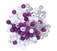100Pzas Cuentas Trenzar Cabello, Anillos Tubo Pelo Plástico para Rastas Accesorios Peinado Barba Mujeres Hombres Pulsera Fabricación Joyas DIY (blanco morado transparente)
