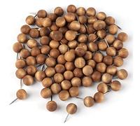 100pzs Chinchetas Madera Redondas, Chinchetas Decorativas para Madera para Tablero de Corcho Tablón de Anuncios Mapa Pared Calendario Foto Suministros de Oficina (Marron Oscuro)