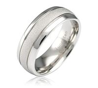100S JEWELRY Anillos de tungsteno de oro blanco para hombres y mujeres, alianza de boda con acabado arenado borde cúpula tamaños 6-16, Metal, Sin gemas.