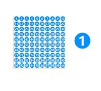 100Sheets 1-100 Labels Number Stickers 10mm Self-adhesive Consecutive Storage Sorting DIY Clothing Size Label Para Oficina(Blue-White)
