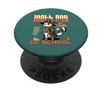 100th Day of School Teachers Kids Child Happy 100 Days Cat PopSockets PopGrip Adhesivo
