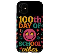 100th Day of School Vibes Retro Groovy Star Eyes Fiesta Carcasa para iPhone 11