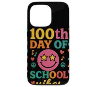 100th Day of School Vibes Retro Groovy Star Eyes Fiesta Carcasa para iPhone 13 Pro