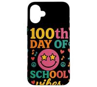 100th Day of School Vibes Retro Groovy Star Eyes Fiesta Carcasa para iPhone 16 Plus