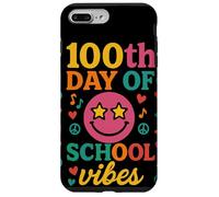 100th Day of School Vibes Retro Groovy Star Eyes Fiesta Carcasa para iPhone 7 Plus/8 Plus