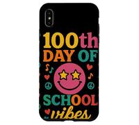 100th Day of School Vibes Retro Groovy Star Eyes Fiesta Carcasa para iPhone XS MAX