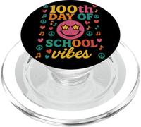 100th Day of School Vibes Retro Groovy Star Eyes Fiesta PopSockets PopGrip para MagSafe
