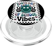 100TH Day of School Vibes Retro Peace Star Celebración Aula PopSockets PopGrip para MagSafe