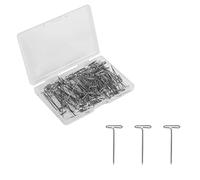 100uds Alfileres en T, 45mm Alfileres para Peluca de Costura de Metal para Coser Pelucas Joyería Colgar Imágenes Bloquear Tejer Modelar y Manualidades