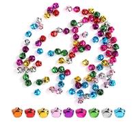 100uds Cascabeles Manualidades, 0,8cm Cascabeles Pequeños Jingle Bells Cascabeles de Metal Decorativos para Fiestas Navideñas Cajas de Regalo Decoraciones (Multicolor)