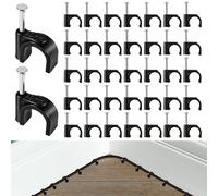 100uds Clips de Montaje, 9mm Abrazadera de Red de Cable Negro Abrazaderas de Clips de Manguera de Acero PE Abrazadera de Cable para Varios Manejo de Cables