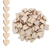 100uds Corazones de Madera Pequeños, 2cm Corazón Madera Blanco Pequeños Recortes Wooden Hearts Etiquetas para Hacer Tú Mismo Decoraciones para Cumpleaños San Valentín Bodas Fiestas