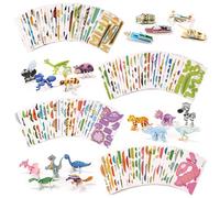 100uds Juegos de Rompecabezas en 3D, Regalos de Manualidades Versátiles para Niños Rompecabezas en 3D de Animales Dinosaurios Aviones Insectos Juguetes para Niños Pequeños Niñas Cumpleaños