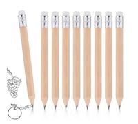 100uds Lápices de Golf, 10cm Lápices Redondos Cortos Madera Afilada Medios Lápices con Goma de Borrar para Niños en Edad Preescolar Niños Pequeños Guardería Escuela Hogar (Color Madera)