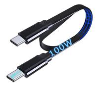 100W 1.5M Plano Cable USB-C 10mm Conector , Carga Rápida PD 3.0 y QC 4.0 | para iPhone 17 16 15 Serie, Galaxy S26 S25 Z Fold Flip, 10mm Conector para Blackview/DOOGEE/Ulefone/OUKITEL Movil Resistente