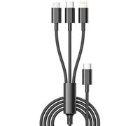 100W Cable USB C a Multi Cable[1.2M], 3 en 1 Cable USB C Múltiple para Samsung Galaxy S25/S24/S23,iPhone 17/16/15/14/13/iPad,MacBook Pro/Air, Cable Cargador Multiple Carga Rapida USB C/Lightning/Mrico