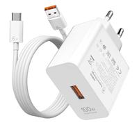 100W Cargador Carga Rapida con Supercharge Cable USB C 1m para Honor 400 300 200 70 Magic4 Magic7 Pro 90 GT, Enchufe USB para Huawei Mate 60 Pura 70 Ultra Nova 11, Cargado Adaptador Cabezal Blanco